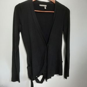 Tristan Black Wrap Around Cardigan